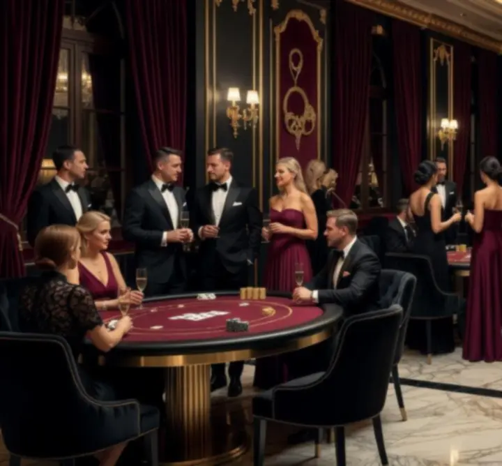 Luksusowa atmosfera wieczoru pokerowego na evencie