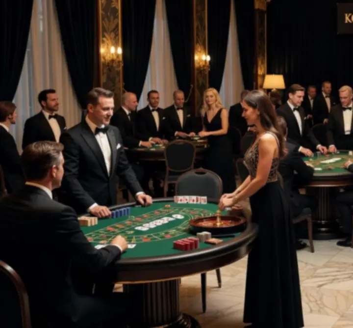 Noc kasynowa dla zespołu z profesjonalnymi stołami do pokera, ruletki i blackjacka.