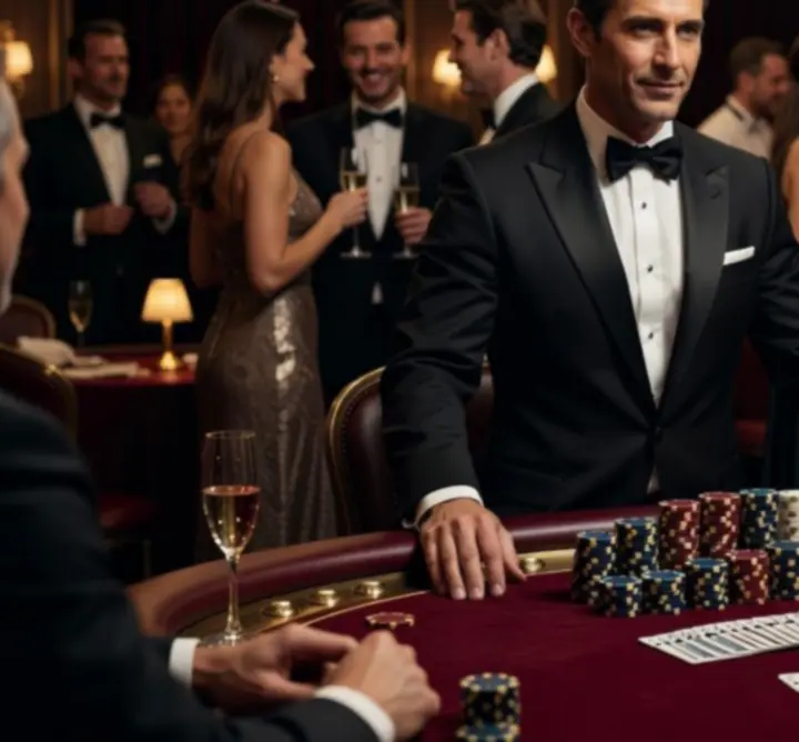 Profesjonalny stół pokerowy w eleganckiej aranżacji eventowej