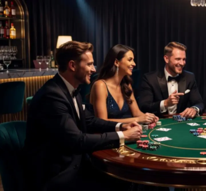 Stylowy wieczór pokerowy przy eleganckim stole z żetonami i kartami