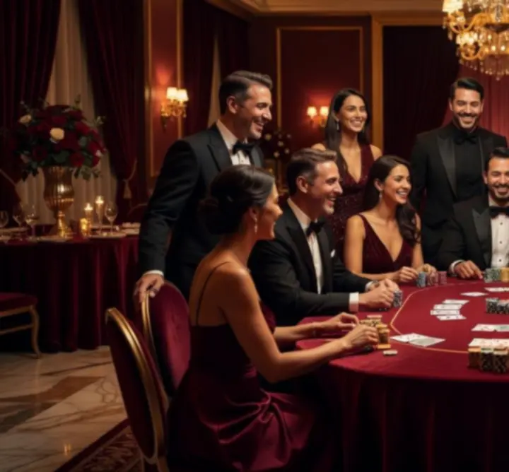 Luksusowe urodziny z eleganckim stołem pokerowym i klimatycznym oświetleniem